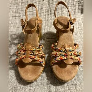 Reba multi-color wedge platform sandals